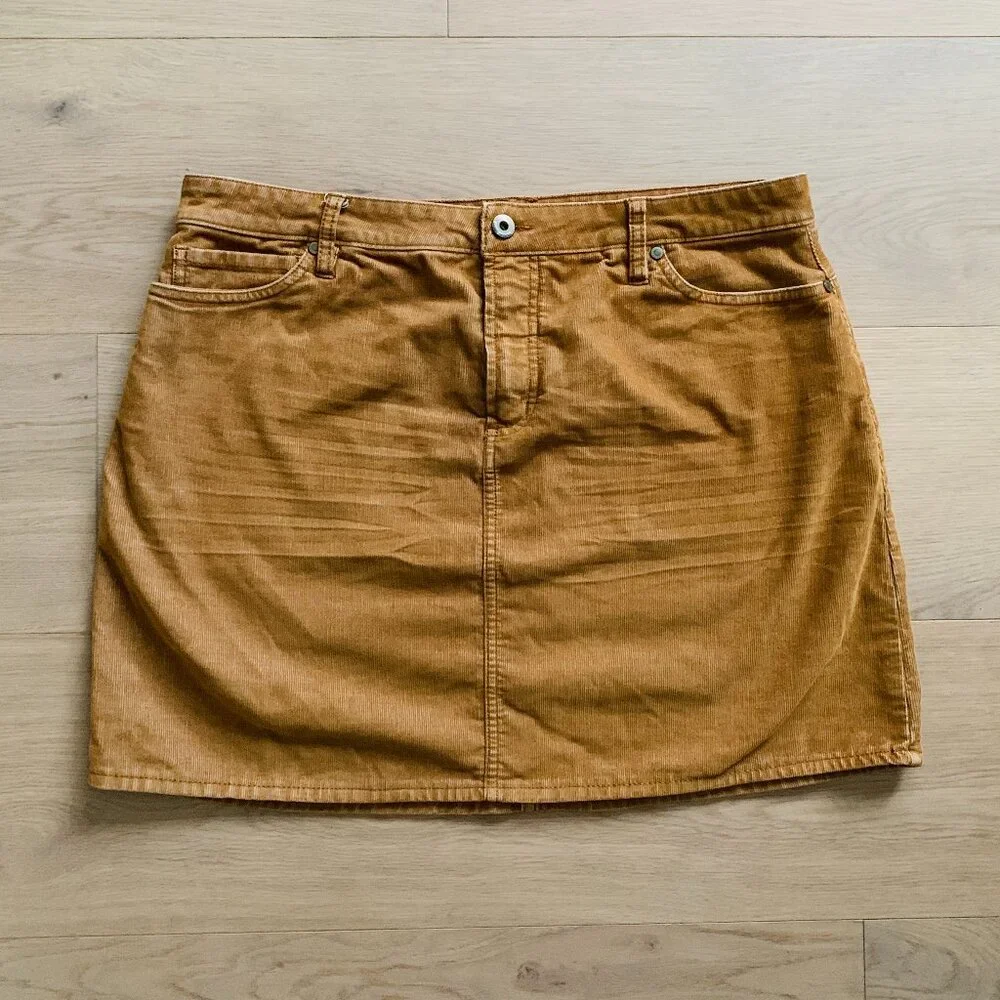 SOLD Carve Designs Maui Corduroy Mini Skirt Honey Goldenrod Womens 10 Cotton_2